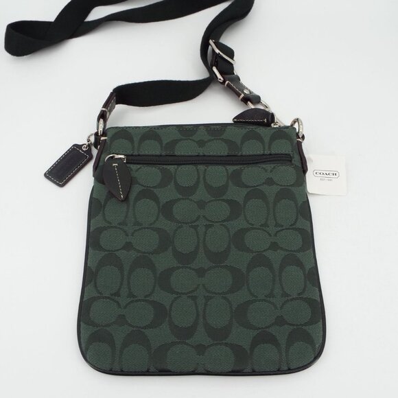 COACH Forest Green Pen Signature Swing Pack Crossbody Bag NWT - Picture 11 of 14
